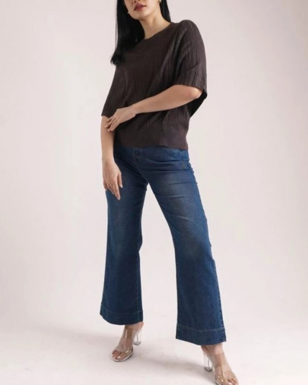 1 RYLENE HALSEY Straight Long Jeans Denim | Celana Jeans Casual Wanita High Waist