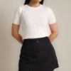 RYLENE EVE Basic Knit Short Sleeve Top | Atasan Wanita Lengan Pendek Basic Casual