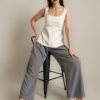 RYLENE LUNA Square Neck Peplum Top – Atasan Wanita Peplum Tanpa Lengan Basic Elegan