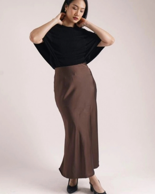 2 RYLENE RAYE Satin Silk Long Skirt | Rok Panjang Satin Silk Elegan Wanita