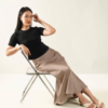 RYLENE EVE Basic Knit Short Sleeve Top | Atasan Wanita Lengan Pendek Basic Casual