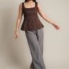 RYLENE LUNA Square Neck Peplum Top – Atasan Wanita Peplum Tanpa Lengan Basic Elegan