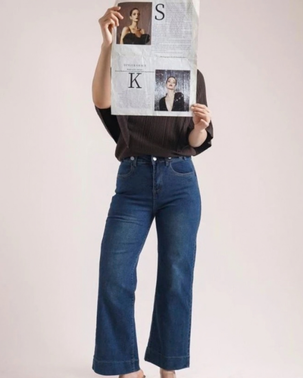 4 RYLENE HALSEY Straight Long Jeans Denim | Celana Jeans Casual Wanita High Waist