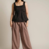 RYLENE LUNA Square Neck Peplum Top – Atasan Wanita Peplum Tanpa Lengan Basic Elegan